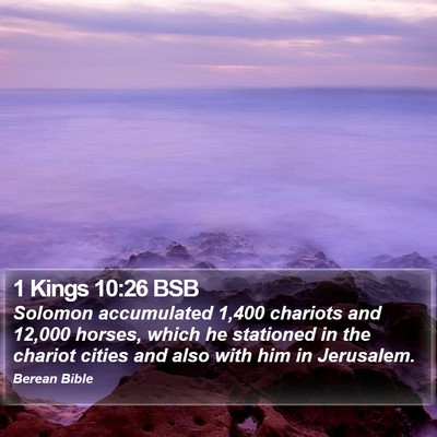 1 Kings 10:26 BSB Bible Verse Image