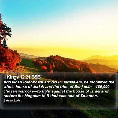 1 Kings 12:21 BSB Bible Verse Image