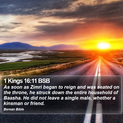 1 Kings 16:11 BSB Bible Verse Image