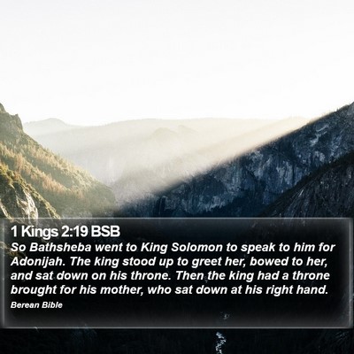1 Kings 2:19 BSB Bible Verse Image