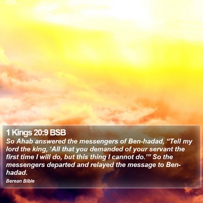 1 Kings 20:9 BSB Bible Verse Image