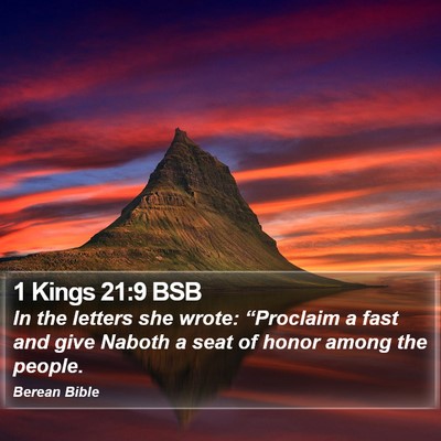 1 Kings 21:9 BSB Bible Verse Image