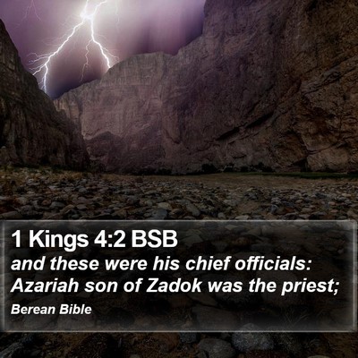 1 Kings 4:2 BSB Bible Verse Image
