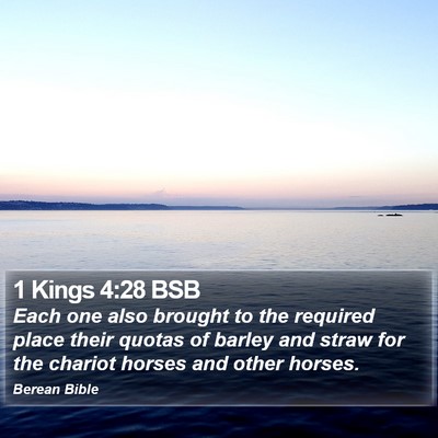 1 Kings 4:28 BSB Bible Verse Image