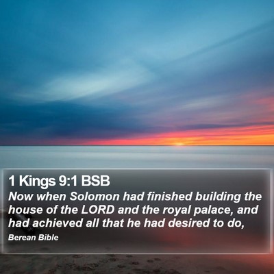 1 Kings 9:1 BSB Bible Verse Image