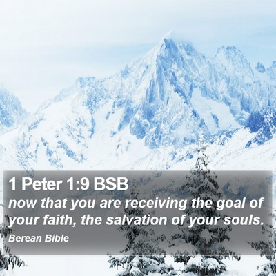 1 Peter 1:9 BSB Bible Verse Image