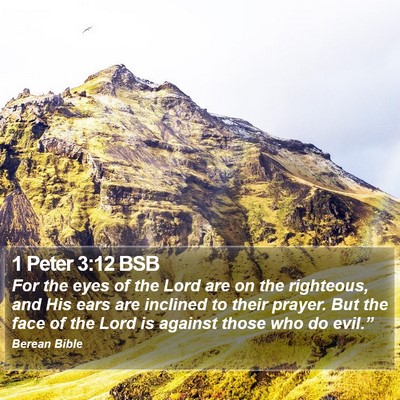 1 Peter 3:12 BSB Bible Verse Image