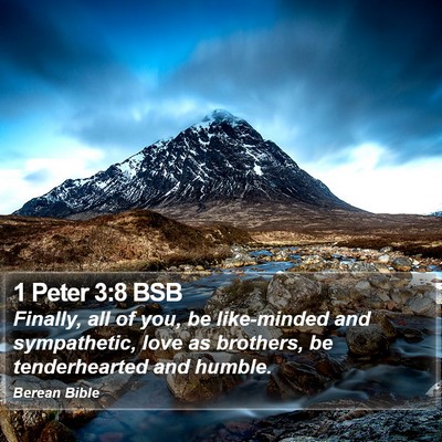 1 Peter 3:8 BSB Bible Verse Image