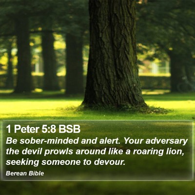 1 Peter 5:8 BSB Bible Verse Image