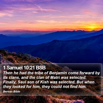1 Samuel 10:21 BSB Bible Verse Image