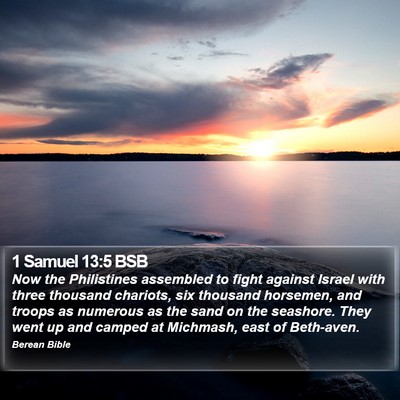 1 Samuel 13:5 BSB Bible Verse Image