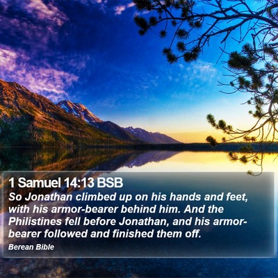 1 Samuel 14:13 BSB Bible Verse Image