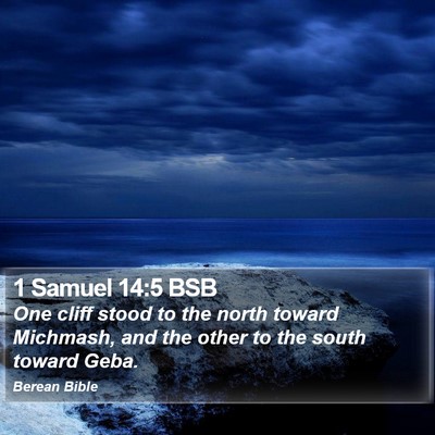 1 Samuel 14:5 BSB Bible Verse Image