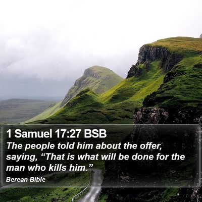 1 Samuel 17:27 BSB Bible Verse Image
