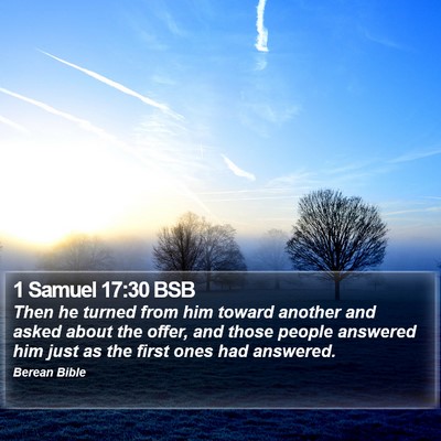 1 Samuel 17:30 BSB Bible Verse Image
