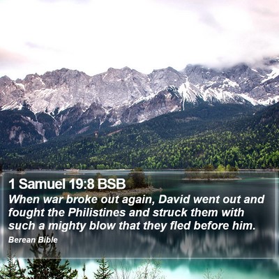 1 Samuel 19:8 BSB Bible Verse Image