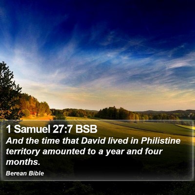 1 Samuel 27:7 BSB Bible Verse Image