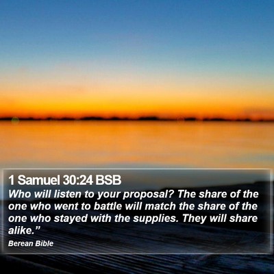 1 Samuel 30:24 BSB Bible Verse Image