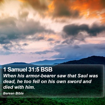 1 Samuel 31:5 BSB Bible Verse Image