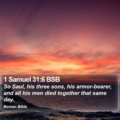 1 Samuel 31:6 BSB Bible Verse Image