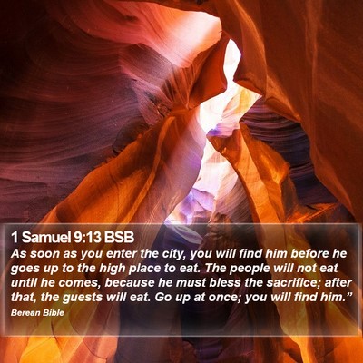 1 Samuel 9:13 BSB Bible Verse Image