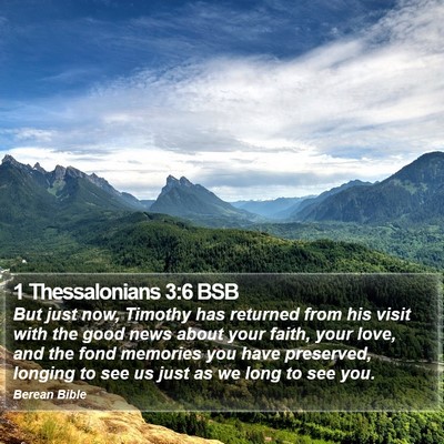 1 Thessalonians 3:6 BSB Bible Verse Image