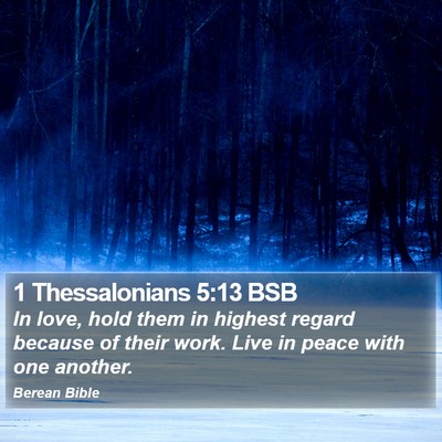 1 Thessalonians 5:13 BSB Bible Verse Image