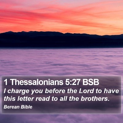 1 Thessalonians 5:27 BSB Bible Verse Image