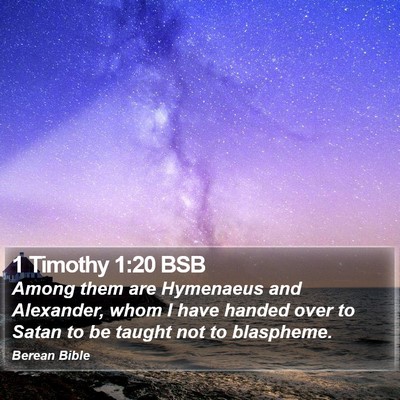 1 Timothy 1:20 BSB Bible Verse Image