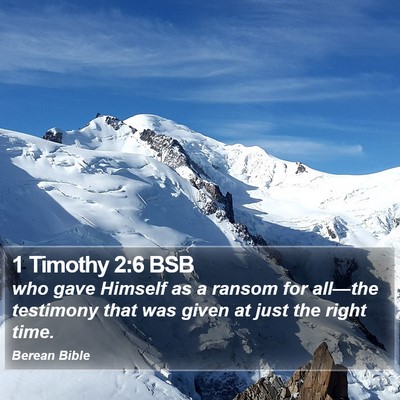 1 Timothy 2:6 BSB Bible Verse Image
