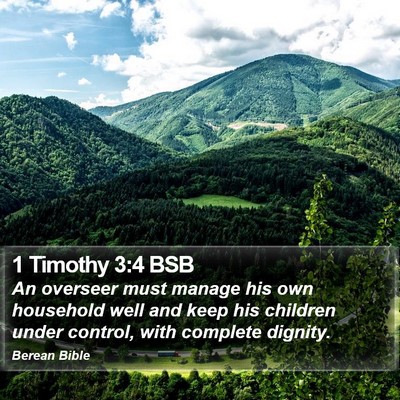 1 Timothy 3:4 BSB Bible Verse Image