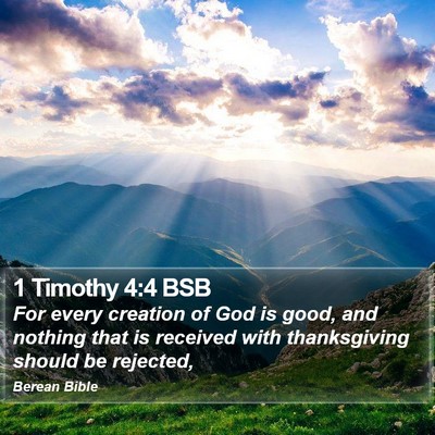 1 Timothy 4:4 BSB Bible Verse Image