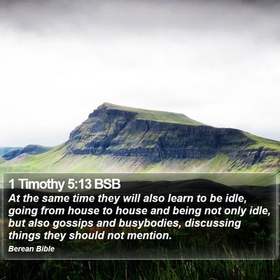 1 Timothy 5:13 BSB Bible Verse Image