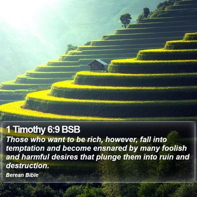 1 Timothy 6:9 BSB Bible Verse Image