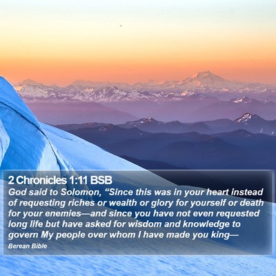 2 Chronicles 1:11 BSB Bible Verse Image