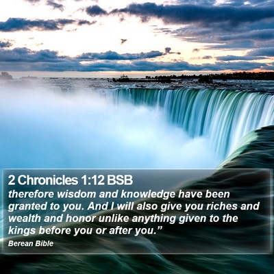 2 Chronicles 1:12 BSB Bible Verse Image