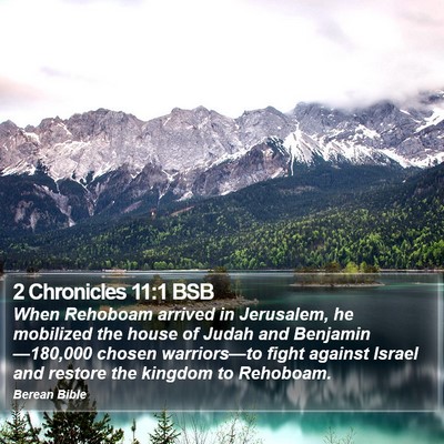 2 Chronicles 11:1 BSB Bible Verse Image