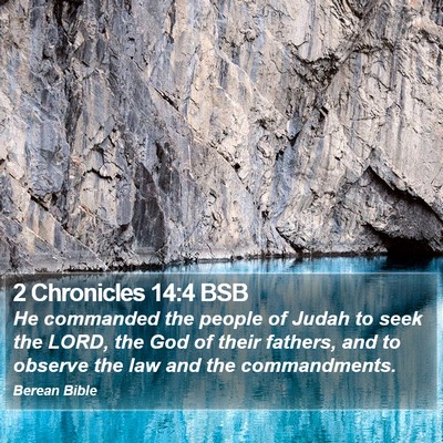 2 Chronicles 14:4 BSB Bible Verse Image