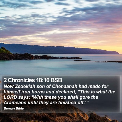 2 Chronicles 18:10 BSB Bible Verse Image