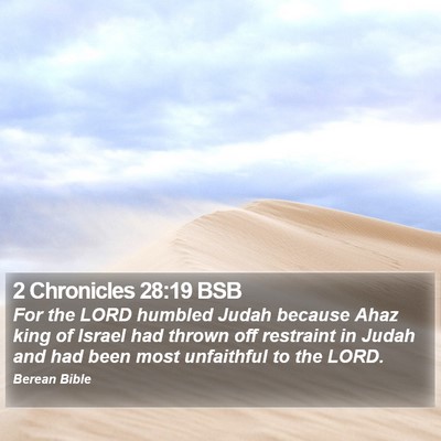 2 Chronicles 28:19 BSB Bible Verse Image