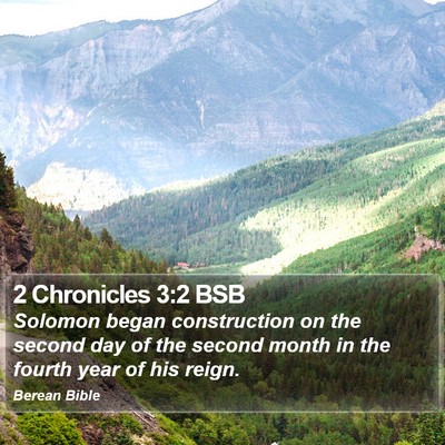 2 Chronicles 3:2 BSB Bible Verse Image