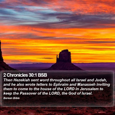 2 Chronicles 30:1 BSB Bible Verse Image