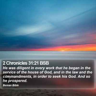2 Chronicles 31:21 BSB Bible Verse Image