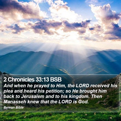 2 Chronicles 33:13 BSB Bible Verse Image