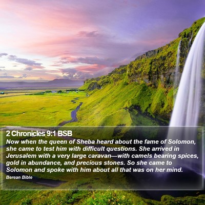 2 Chronicles 9:1 BSB Bible Verse Image
