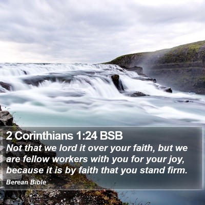 2 Corinthians 1:24 BSB Bible Verse Image