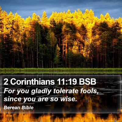 2 Corinthians 11:19 BSB Bible Verse Image