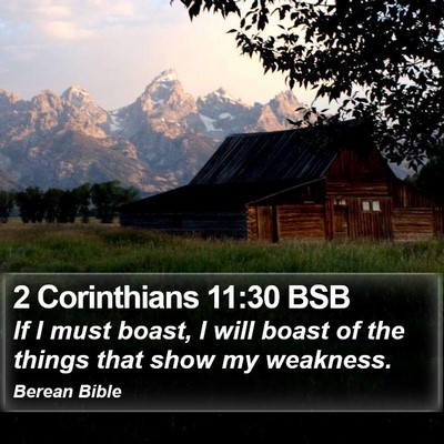 2 Corinthians 11:30 BSB Bible Verse Image