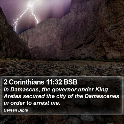 2 Corinthians 11:32 BSB Bible Verse Image
