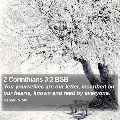 2 Corinthians 3:2 BSB Bible Verse Image